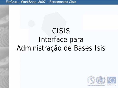 Administración de Bases Isis con CISIS
