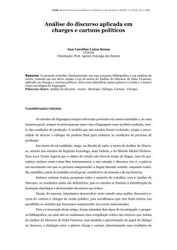 Análise do discurso aplicada em charges e cartuns políticos - Unipam