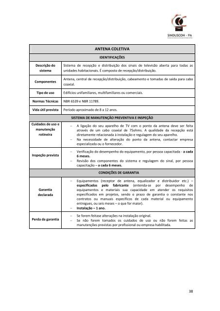 MANUAL DE GARANTIAS NBR 5674:99 - Sinduscon-PA