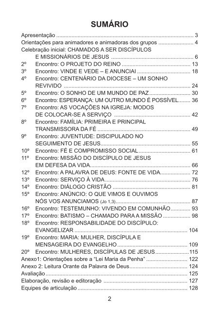 Livrete Tempo Comum 2007.indd - Arquidiocese de Florianópolis