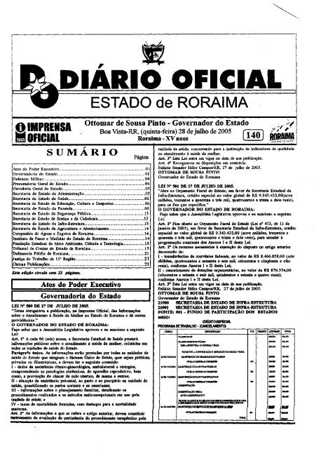 D.O.E. Nº 793.pmd - Imprensa Oficial do Estado de Roraima