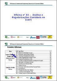 Oficina nº 83 – Análise e Regularizações Contábeis no SIAFI - Esaf