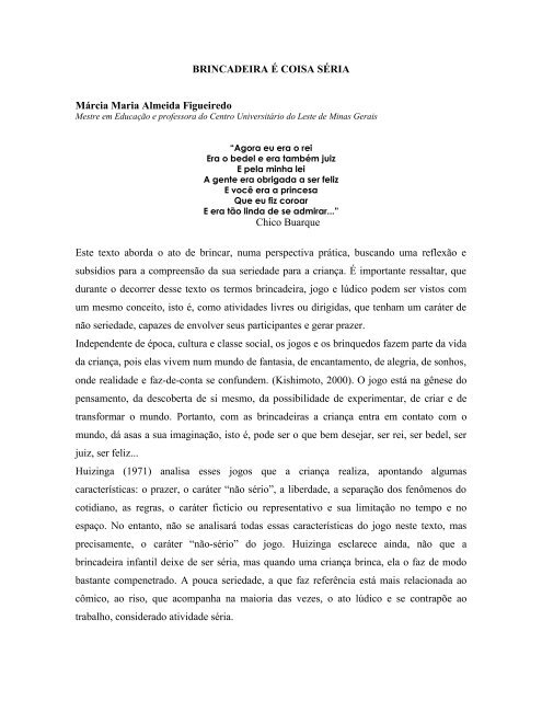BRINCADEIRA É COISA SÉRIA - Unileste