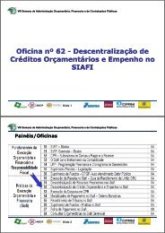 Oficina 62 - Descentralizacao De Crédito Orçamentário - Esaf