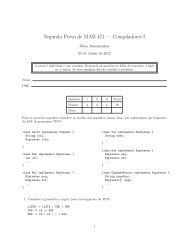 Segunda Prova de MAB 471 — Compiladores I - DCC