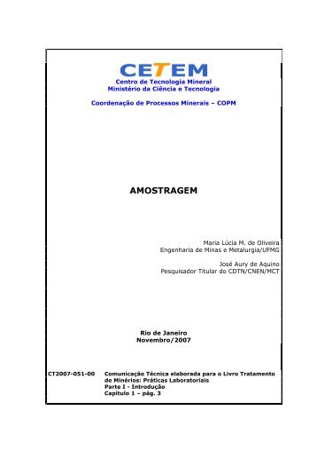 modelo de proposta - CETEM - Centro de Tecnologia Mineral