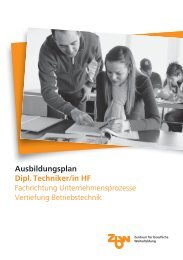 Ausbildungsplan Dipl. Techniker/in HF - ZbW Zentrum für berufliche ...