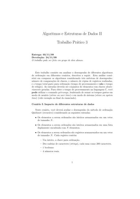 Algoritmos e Estruturas de Dados II Trabalho Prático 3