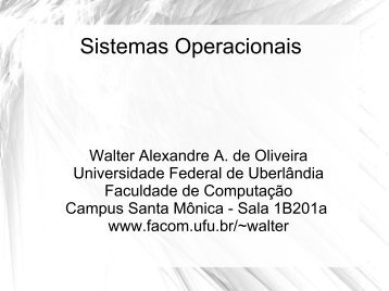 Sistemas Operacionais - Faculdade de Computação - Universidade ...