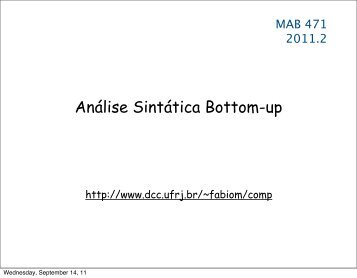 Análise Sintática Bottom-up - DCC - UFRJ