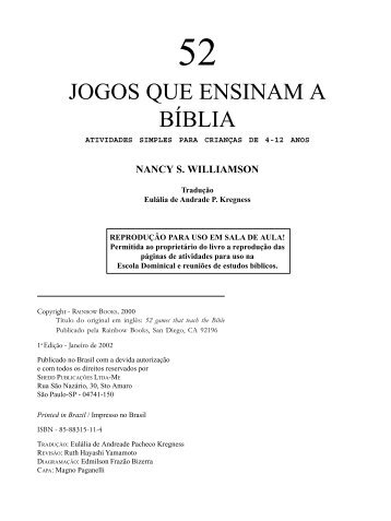 JOGOS QUE ENSINAM A BÍBLIA - Edições Vida Nova