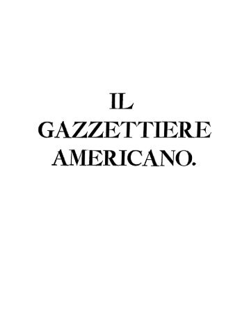 GAZZETTIER E AMERICANO. - Toronto Public Library