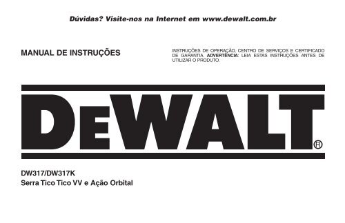 MANUAL DE INSTRUÇÕES - DeWalt