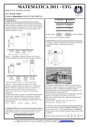 MATEMÁTICA 2011 - UFG - Colégio MilleniumClasse