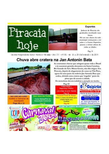 Chuva abre cratera na Jan Antonin Bata - Piracaiahoje.com.br