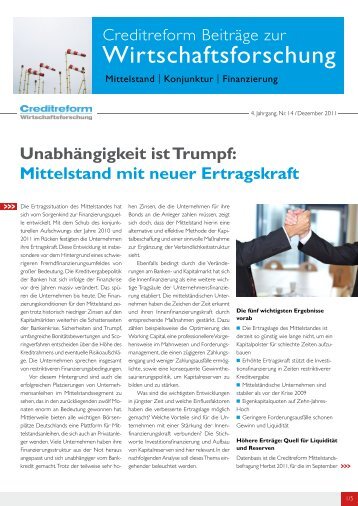 Unabhängigkeit ist Trumpf - Creditreform