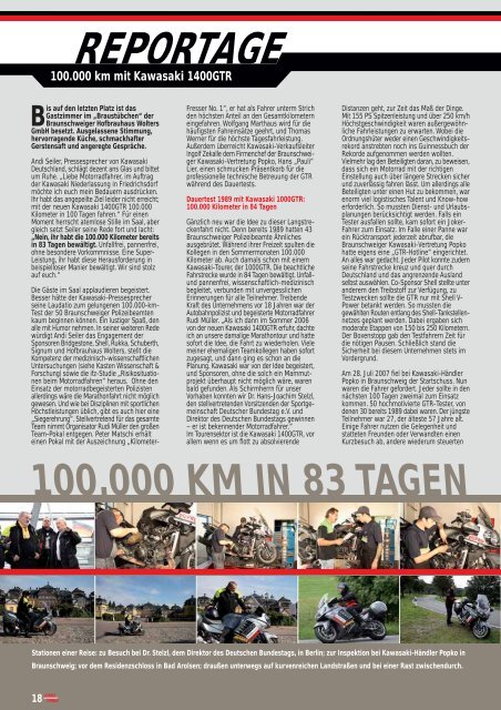 REPORTAGE 100.000 km mit Kawasaki 1400GTR - Zwei-Rad-Sport ...