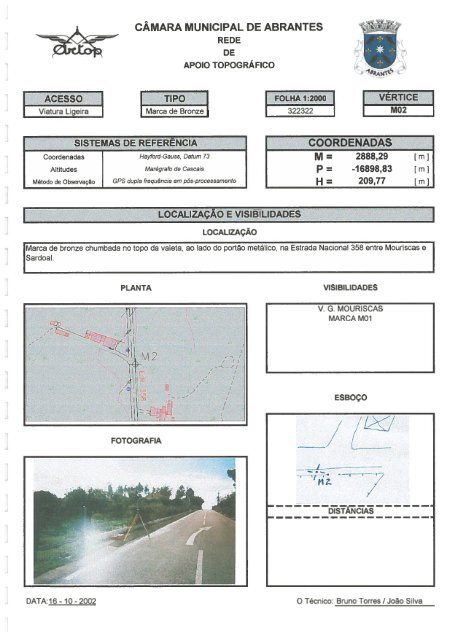 Rede de apoio Topográfico - Vale Açor, Mouriscas, Giesteira