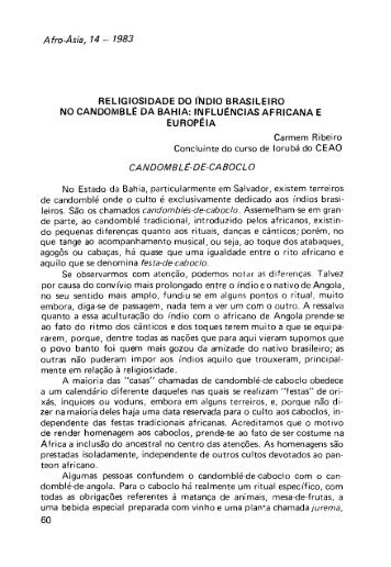 Religiosidade do índio brasileiro no candomblé da Bahia