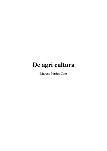 De agri cultura