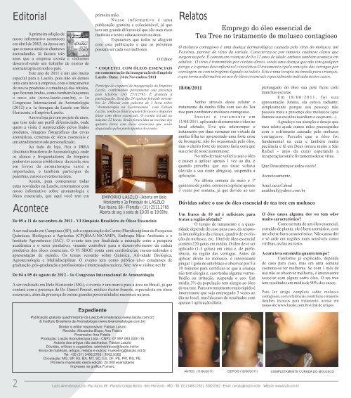 Jornal Informativo de Aromatologia - Laszlo Aromaterapia ...