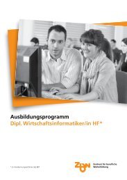 Ausbildungsprogramm Dipl. Wirtschaftsinformatiker/in HF*