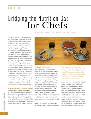 Bridging the Nutrition Gap for Chefs - American Culinary Federation