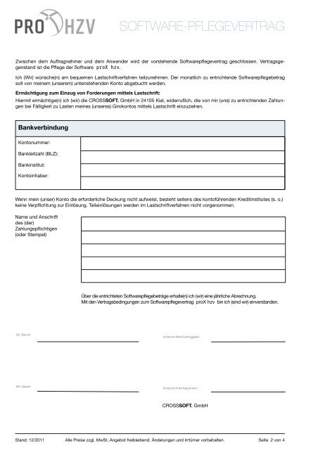 Vertragsunterlagen proX hzv - crosssoft.