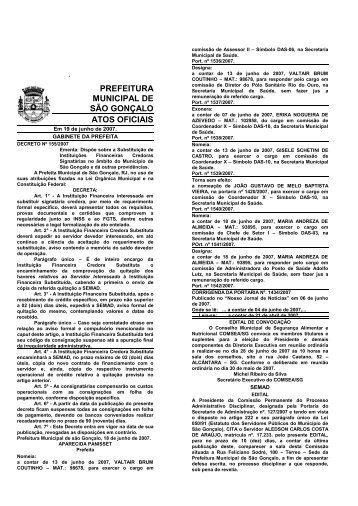 PREFEITURA MUNICIPAL DE SÃO GONÇALO ATOS OFICIAIS