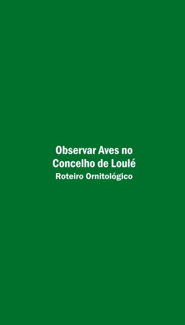 Observar Aves no Concelho de Loulé - Câmara Municipal de Loulé