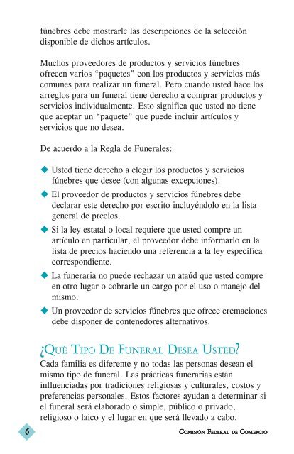 Funerales: Guía para el Consumidor - Federal Trade Commission