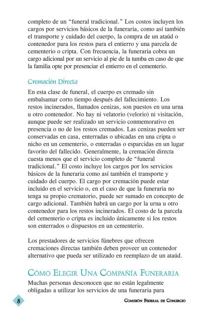 Funerales: Guía para el Consumidor - Federal Trade Commission