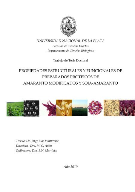 propiedades estructurales y funcionales de preparados proteicos de ...
