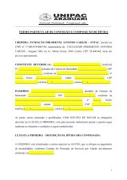 Termo confissão de divida - Unipac