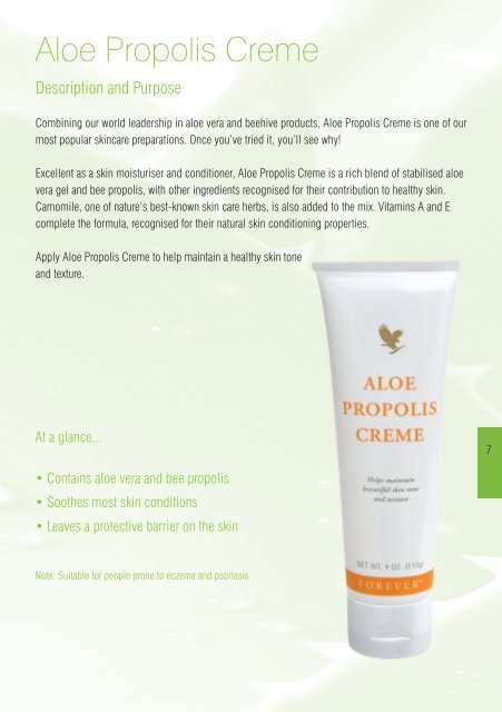 Aloe Propolis Creme PDF - Forever Living Products