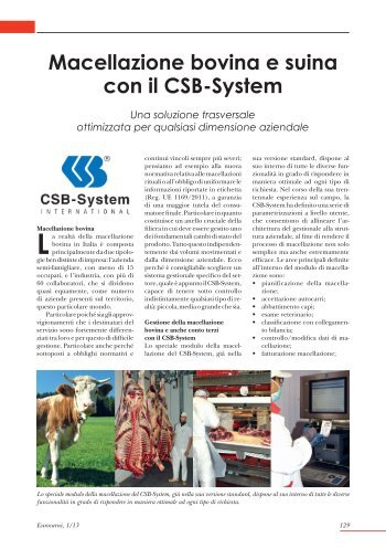 Eurocarni 01/2013 - CSB-System