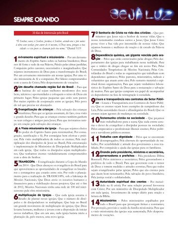 SEMPRE ORANDO - Missões Nacionais