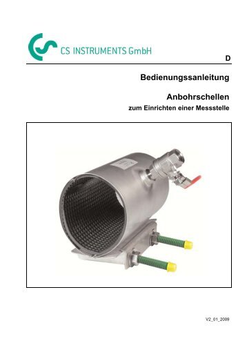 Bedienungssanleitung Anbohrschellen - CS Instruments