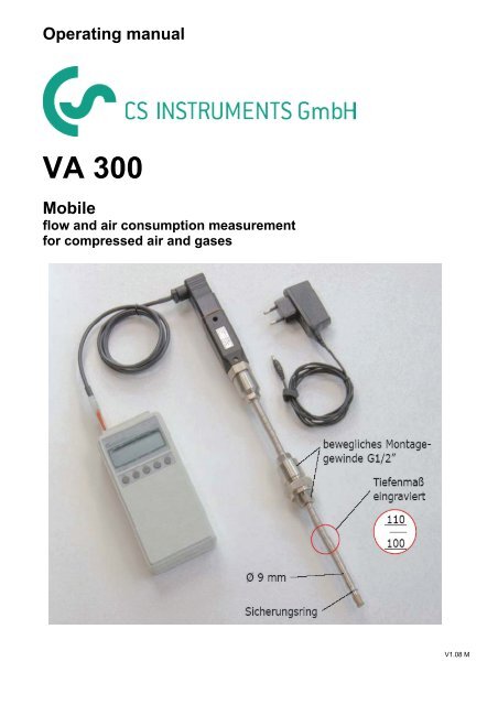 Operating manual VA 300 Mobile flow and air - CS Instruments