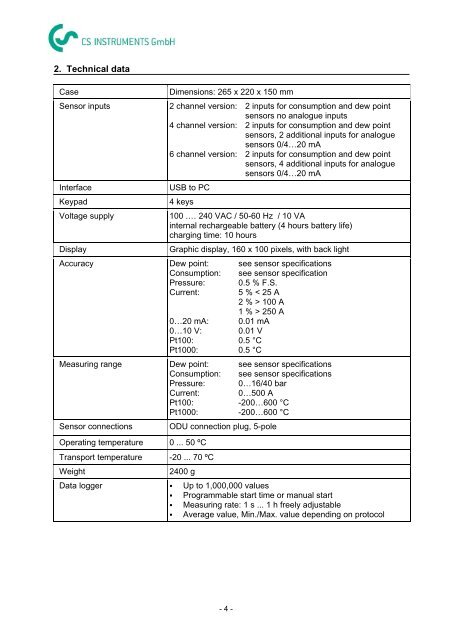 DS 300 mobile version - CS Instruments