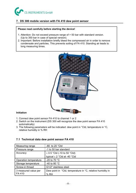 DS 300 mobile version - CS Instruments