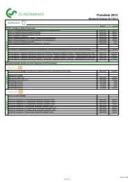 Preisliste 2012 - CS Instruments