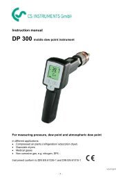 Instruction manual DP 300 - CS Instruments