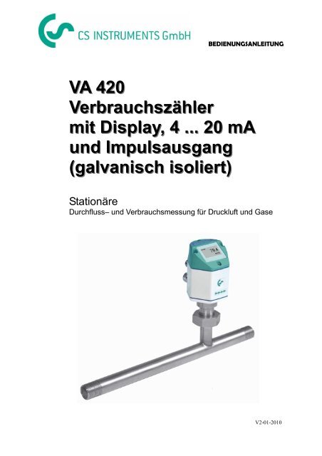 Bedienungsanleitung VA 420 - CS Instruments