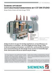 Siemens optimiert Leistungstransformatoren mit CST EM STUDIO