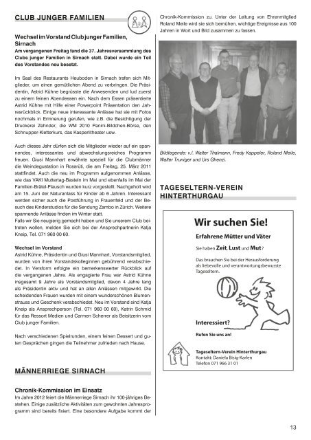 Sammeldatum: Dienstag, 29. März 2011 bis und mit