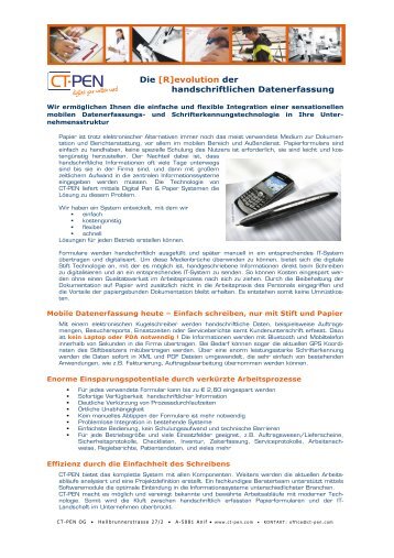 Die [R]evolution der handschriftlichen Datenerfassung - Ct-pen.com