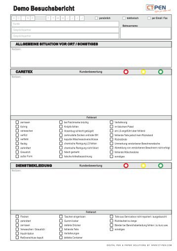 Demoformular Besuchsbericht - Ct-pen.com