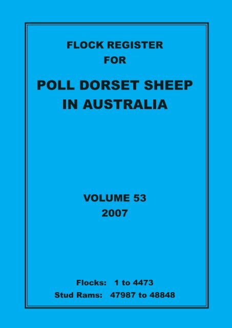 2007 flock register vol 53.pdf - Australian Poll Dorset Association Inc