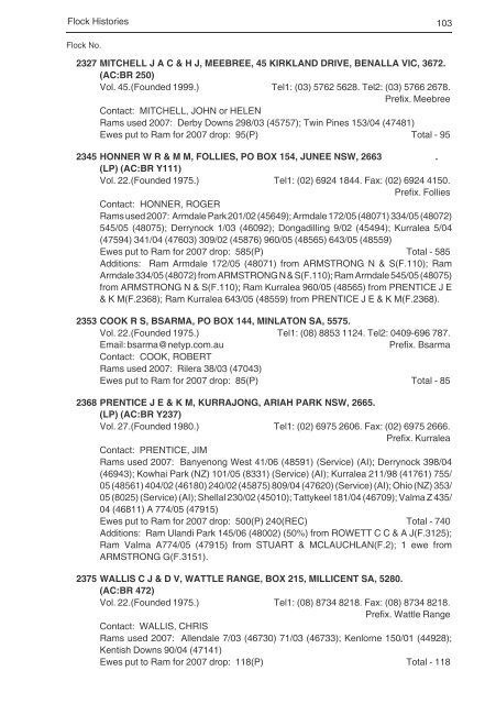 2007 flock register vol 53.pdf - Australian Poll Dorset Association Inc